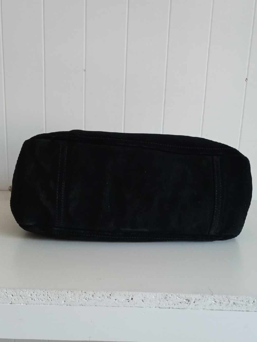 PRADA BLK SUEDE HOBO BAG. - Picture 8 of 8